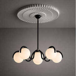 Lustre Sputnik de luxe à 6 bras en laiton, luminaire de plafond moderne du milieu du siècle pour salle à manger, cuisine, décoration intérieure - Product Image 1