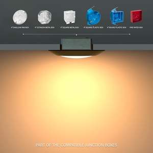 120v 10w 680lm 4 inch White Round Flat Led <b>Light</b> Ceiling Surface Mounted LED Disk <b>Light</b> <b>Black</b> - Product Image 2