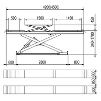 Ascenseur hydraulique de voiture de ciseaux de 4000kg avec la plate-forme de double couche de dans le sol de certification de la CE pour l'alignement de roue
