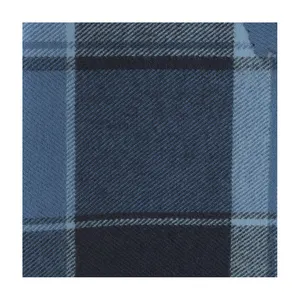 Vente en gros de tissu en coton et laine pour vêtement Tissus en flanelle à carreaux Tissu textile tissé en laine avec brosse en tweed pour vêtement