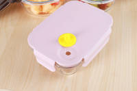 Ensemble de 4 bols de cuisine en verre borosilicate haute résistance pour salade, gâteau et mélange, avec couvercles en silicone PP, résistants à la chaleur et adaptés au four
