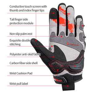 MADBIKE All Season Moto Racing Equitação Luvas Anti Slip Mais Recente Design Dedo Completo Profissional Touch Screen Luvas Da Motocicleta - Product Image 3