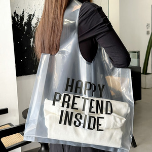 Sacs en polyéthylène transparents à fond plat personnalisables, sacs recyclables et réutilisables, emballage de supermarché, <span class=keywords><strong>plastique</strong></span> <span class=keywords><strong>LDPE</strong></span> - Product Image 6