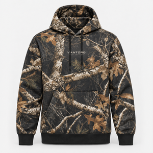 Sweat-shirt à capuche camouflage tout-terrain pour homme, motif camouflage woodland intégral, style rallye et trail - Product Image 3
