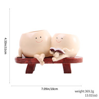 Sourire Visage Planteur Pot Résine Smiley Visage Planteur pour Intérieur Extérieur Plante Mignon Tête Banc Lecture Succulent Pot De Fleur