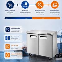 Réfrigérateur Commercial Sous Comptoir 2 Portes, Table de Travail Réfrigérée, Congélateur de Comptoir, Refroidisseur pour Revendeurs et Distributeurs - Offre Spéciale
