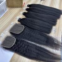 Lot de Cheveux Humains Bouclés Kinky, Fournisseur de Mèches 100% Alignées dans le Sens de la Cuticule, Cheveux Vierges Vietnamiens pour Salons de Coiffure et Femmes Noires