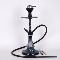 Nouvel ensemble de chicha portable en aluminium de taille moyenne avec base en verre
