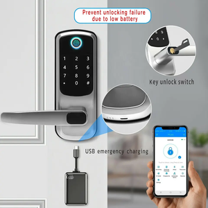 Tuya WiFi Ttlock App Wooden <strong>Door</strong> Entrance Electric Password Biometric Fingerprint Smart <strong>Door</strong> Lock Work With ALEXA Google Home - Product Image 4