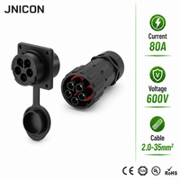 Connecteur circulaire mâle Jnicon 80A 600V avec couvercle