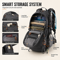 Sac à dos de randonnée portable en nylon 30L, résistant à l'eau, multi-poches, léger, pour le camping en plein air, sac à dos personnalisable