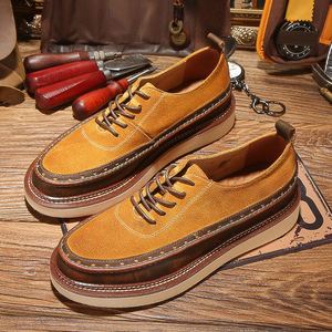 Zapatos de Cuero Hechos a Mano, Diseño Retro Transpirable, Aumentan la Altura, Impermeables, Antideslizantes, Adecuados para Uso Casual de Negocios - Product Image 3