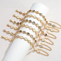 Bracelet en acier inoxydable plaqué or 18 carats PVD, motif écaille de tortue, cœur en nacre et coquille d'ormeau naturelle, pour femmes et hommes