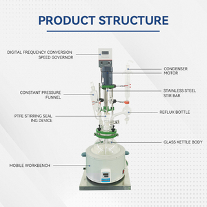 Réacteur en verre monocouche de 5 L, récipient de réaction chimique agité en laboratoire - Product Image 3