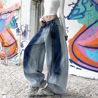 Shorts amples unisexes en jean délavé style Y2K gothique imprimé jazz dance rétro américain pour femme