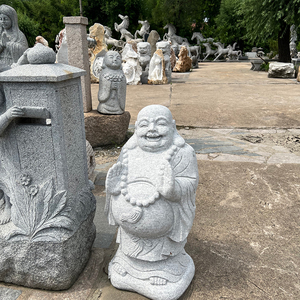 Décoration extérieure Sculpture de bouddha en pierre naturelle Statues de bouddha en grès - Product Image 5