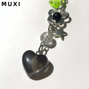 Cá Nhân Màu Đen Đào Trái Tim Phụ Kiện Mặt Dây Chuyền Tinh Tế Đường Phố Phong Cách Điện Thoại Di Động Chuỗi Làm Bằng Nylon Bền - Product Image 4