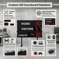 Tableau d'affichage électronique LED de rugby avec scores et temps de jeu pour stades, clubs, écoles – Taille personnalisée, vente en gros, direct usine