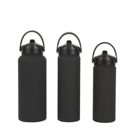 Bouteille d'eau isotherme à triple paroi de 40 oz avec bec verseur, isolation thermique, anti-fuite, anti-poussière, avec couvercles à paille