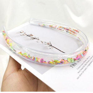 Vendita calda all'ingrosso di colore della caramella sabbie mobili Glitter accessori per capelli ragazze fascia in PVC per bambini vendita diretta in fabbrica - Product Image 6