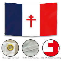 Drapeau français 1940-1944, 90x150cm, bannière commémorative historique, œillets en laiton, 100% polyester, double couture, couleurs vives