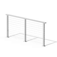Kit de bricolage tout-en-un Kit de garde-corps à longueur réglable Système complet de câble métallique en acier inoxydable pour terrasses/escaliers