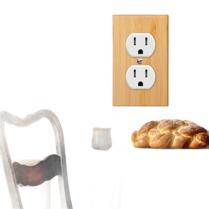 Wooden Double Outlet <b>Wall</b> <b>Plate</b> Natural Wood Color 120V Standard Grounding For Home Use - Product Image 5