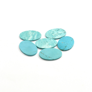 หินอัญมณีธรรมชาติทรงรีแบบหลวมสีเขียวเทอร์ควอยซ์สองด้าน - Product Image 4