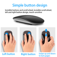 Souris sans fil silencieuse à molette de défilement tactile, compatible avec les modèles Apple BT 5.0, contrôle instantané, rechargeable, pour MacBook.