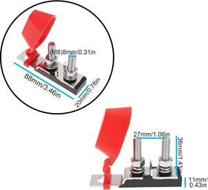 Bloque de Fusibles MRBF de Doble Terminal de 30A-300A, Portafusibles de Batería de Grado Marino para RV, Yate, Estación de Carga EV, Sistema de Alto <span class=keywords><strong>Amperaje</strong></span> - Product Image 2