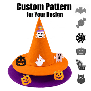 <span class=keywords><strong>Chapeau</strong></span> de <span class=keywords><strong>sorcière</strong></span> d'<span class=keywords><strong>Halloween</strong></span> personnalisé en tissu non tissé léger pour costume de fête, vente en gros - Product Image 3
