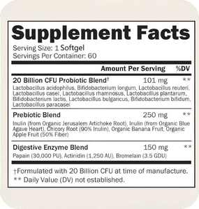 Oem Odm Marque Privée Gélules Complément alimentaire pour hommes et femmes Probiotiques 60 Gélules - Product Image 2