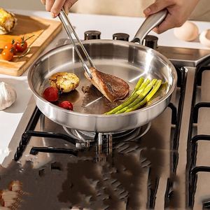 Sartén Moderna Ecológica de Acero Inoxidable 304 Sin Recubrimiento, Antiadherente y Apta para Horno, para Uso Doméstico - Product Image 1