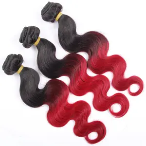 Luxury Body Wavy Hair,#1B/Red Color No Shedding No Tangle Wholesale Price From Factory,100 human hair bundle extension