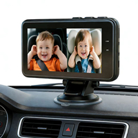 Monitor de Bebé para Vehículo con Doble Cámara y Cable, Cámara para Asiento Trasero, Pantalla HD de 4.3 Pulgadas, Pantalla Dividida en 2, Visión Nocturna