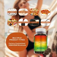 HDK OEM ODM Gummies bronzantes quotidiennes 60mg Vitamine C pour un éclat sans soleil, supplément bronzant, marque privée, usine de gummies personnalisés