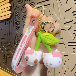 Lilangad Fabricante Desenhos Decoração de corte para presentes Figura de anime Lembrança 3D KT Personagem Gato Chaveiro de borracha PVC chaveiro