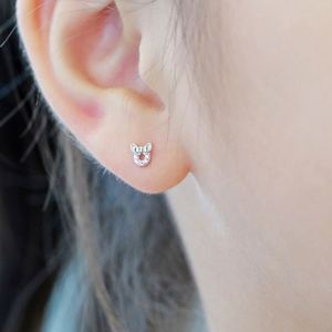 Dylam New Arrival Hypoallergenic Nickel Free 925 Sterling <b>Silver</b> Kid Children 5A CZ Cubic Zirconia Tiny Mouse <b>Stud</b> <b>Earrings</b> - Product Image 3
