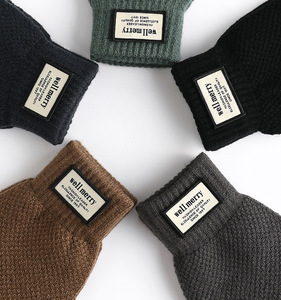 Gants d'écran tactile tricotés grande taille pour hommes d'automne/hiver avec gants d'écran tactile <span class=keywords><strong>en</strong></span> <span class=keywords><strong>laine</strong></span> chaude Jacquard épaissie <span class=keywords><strong>en</strong></span> polaire - Product Image 5
