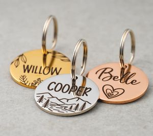 Водонепроницаемая гравированная бирка для собак, двухсторонняя Бесшумная бирка для ошейника, индивидуальная бирка для собак, бирка для кошек, бирка для кошек, бирка для собак, бирка для имен домашних животных - Product Image 4