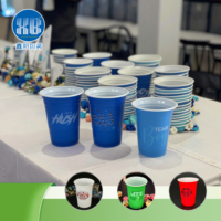 Gobelets à café jetables en PP en gros - 12 oz/16 oz à paroi simple avec couvercles, logo personnalisé et impression UV pour boissons chaudes