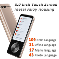 Traductor inteligente de idiomas instantáneo con pantalla táctil de 3 pulgadas en tiempo real bidireccional y 109 En Línea 12 fuera de línea 43 foto WIFI traducción
