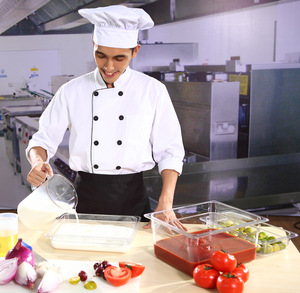Étagère de drainage en polycarbonate <span class=keywords><strong>plastique</strong></span> 1/9 4'' <span class=keywords><strong>pour</strong></span> bac GN, support GN transparent 100 mm <span class=keywords><strong>pour</strong></span> bacs alimentaires transparents avec couvercle - Product Image 3