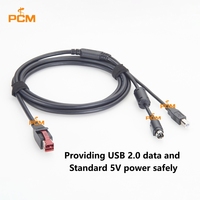 Câble répartiteur d'alimentation USB vers USB-B Hosiden 3 broches DIN 24V pour imprimante POS NCR RealPOS Hub USB alimenté