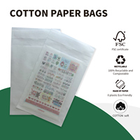 Sacs en papier de coton classiques personnalisés, écologiques, biodégradables, recyclables, emballage semi-transparent pour vêtements, chaussures, chaussettes