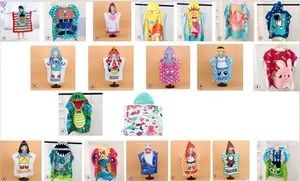 Poncho per bambini con cappuccio personalizzato all'ingrosso asciugamano da spiaggia con cappuccio