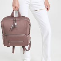 Sac à dos à langer grande capacité pour femme, style anglais, avec sangles de chariot, matelas à langer personnalisé en néoprène imperméable, tendance et portable pour le voyage