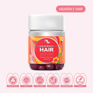 Bonbons gélifiés capillaires Heavenly Hair, 60 unités - Kératine, <span class=keywords><strong>Amla</strong></span>, Biotine et Vitamine C pour une croissance capillaire forte et saine - Product Image 4