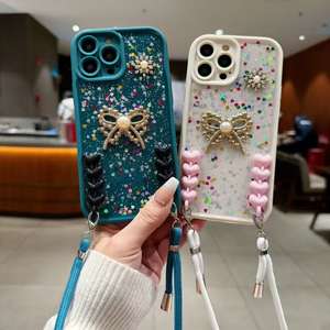 <span class=keywords><strong>Funda</strong></span> para Teléfono <span class=keywords><strong>Iphone</strong></span> <span class=keywords><strong>11</strong></span> con Correa <span class=keywords><strong>Colgante</strong></span> de Resina con Purpurina de Colores Creativos y Diseño de Mariposa de Perlas, de la Fábrica BAILI - Product Image 5