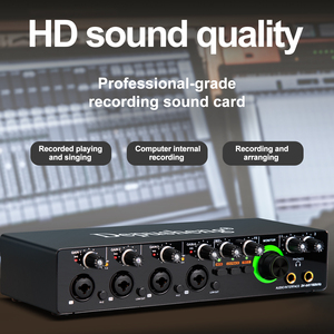Mini 4 in 2 Out 24Bit 192 kHz Mixer DJ Console <strong>Recording</strong> USB Sound Card for Podcasting Studio Musical <strong>Instrument</strong> - Product Image 4